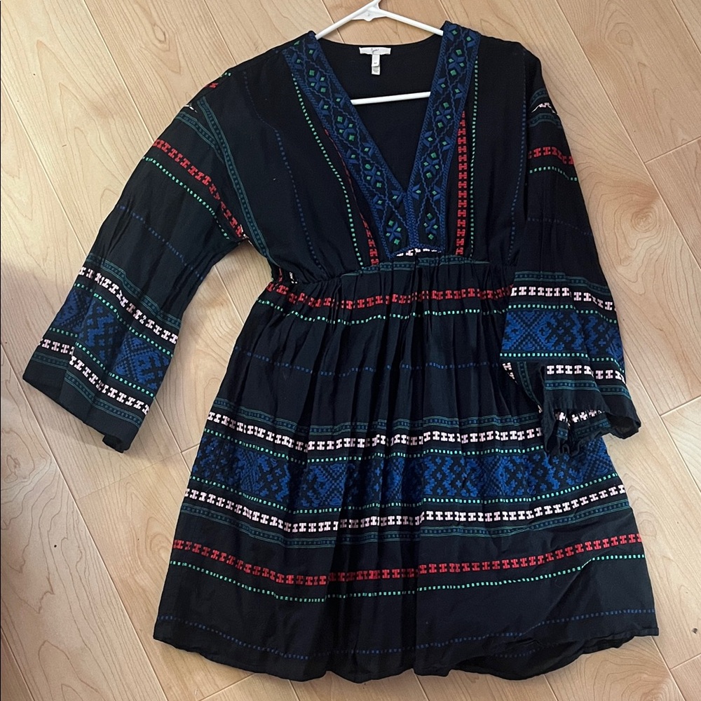 Bohemian Black and Blue Dress